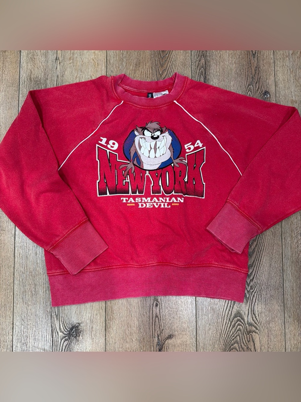 Divided Red Tasmanian Devil 'New York' Crewneck Sweatshirt
